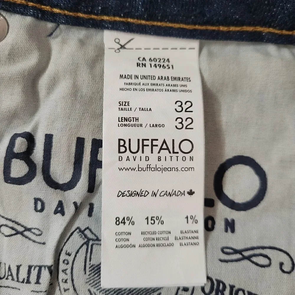 Buffalo David Bitton Men's Dark Blue Relaxed Straight Driven Jeans
